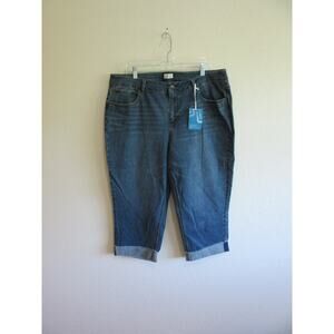 Market & Spruce Blue 18W Stretchy Capri Denim Cropped Jeans